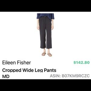 Eileen Fisher cropped wide legged pant. Size Md